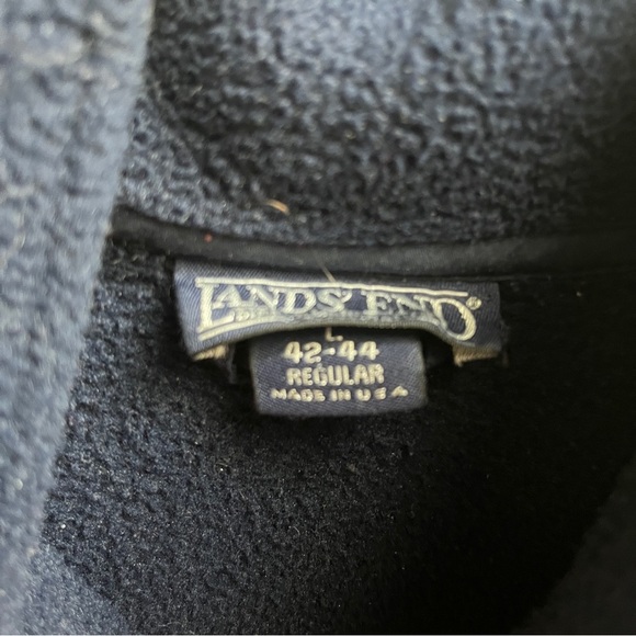 L.A Dodgers Vintage Lands’ End fleece full zip up Vest Sz L - Picture 7 of 10